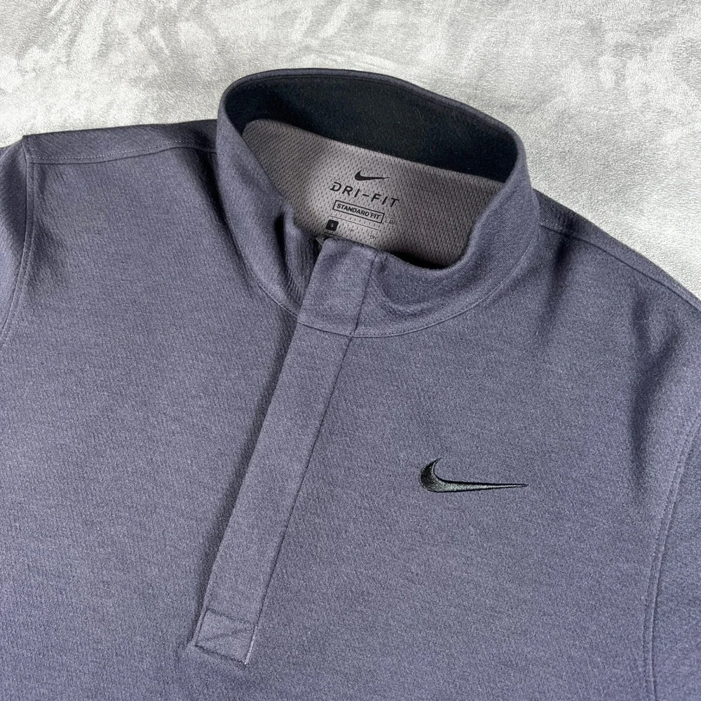 Nike Mens Dri-FIT Quarter Zip Pullover Charcoal Grey Small